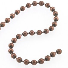 4.4mm Antique Copper Plated Steel Ball Chain - per 30cm