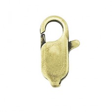 14mm Vintaj Natural Solid Oxidised Flat Brass Lobster Clasp - Each