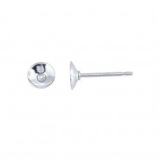 6mm Sterling Silver Cup Pad Earposts - Pack of 2 Pair