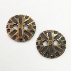 15mm Round Radiant Button - Brass Oxide - Pack of 2