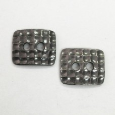 15x12mm TierraCast Rectangle Hammertone Button - Black Oxide - Pack of 2