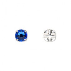 6.4mm SS30 Swarovski Crystal & Silver Plated Montees - Majestic Blue