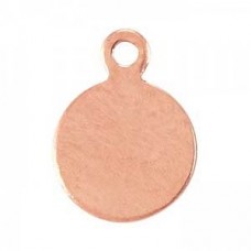 9.9mm 24ga Rose Gold Filled Round 1-Ring Stamping Blank Tag - Pack of 2