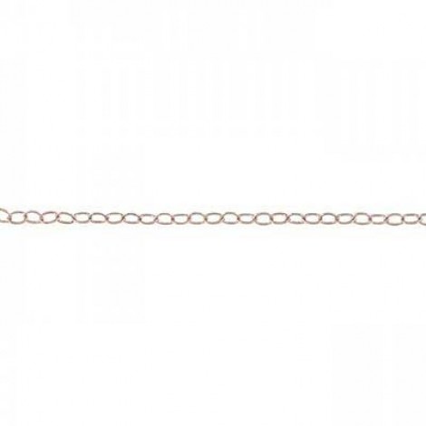 1.4mm 14kt Rose Gold Filled Lightweight Flat Open Cable Chain