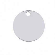 8.9mm Sterling Silver 20ga Round Tag with 1 hole
