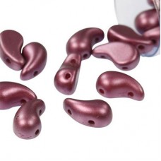 5x8mm Czech ZoliDuo 2-Hole Teardrop Beads - Pastel Burgundy (Left version) - Pk of 50
