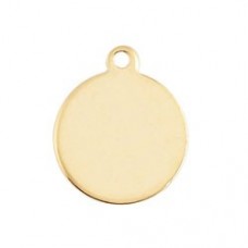 9mm Gold-Filled 24ga Blank Charm w/Ring - each