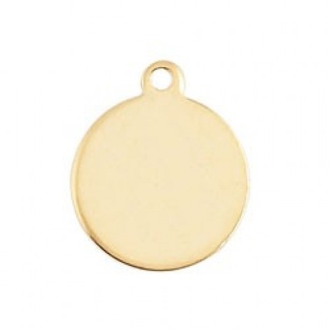 9mm Gold-Filled 24ga Blank Charm w/Ring - each