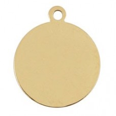 18mm Gold-Filled 24ga Blank Charm with Ring - Each