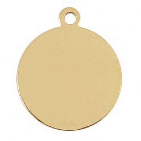 18mm Gold-Filled 24ga Blank Charm with Ring - Each 18mm Gold-Filled 24ga Blank Charm with Ring - Each