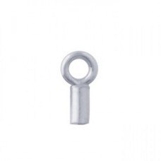 .9mm ID Sterling Silver Crimp Cord Ends with Loop