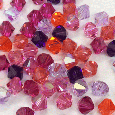 6mm Swarovski Crystal Bicones - Melonberry Mix - Pack of 10