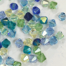 6mm Swarovski Crystal Bicones - Lagoon Mix - Pack of 10