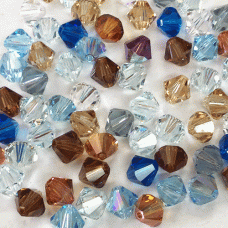 6mm Swarovski Crystal Bicone Mix - Surf & Sand  - Pack of 10