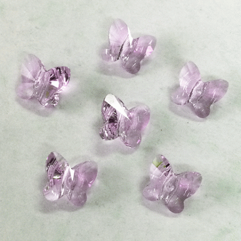 6mm Violet Swarovski Crystal Butterfly Beads
