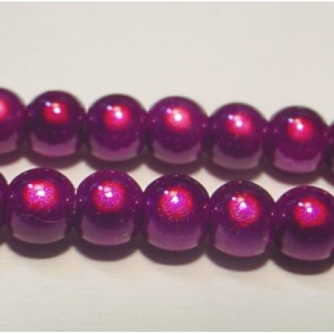 6mm Fuschia Round Miracle Beads