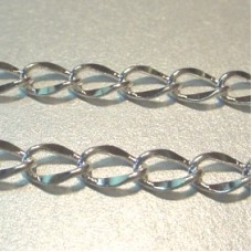 6mm Silver Plated Hammer Curb Chain