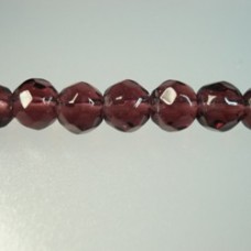 6mm Faceted Dark Amethyst Glass Beads - strand