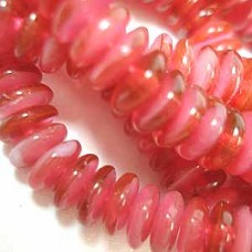 6mm Czech Glass Rondelles - Pearl Fuchsia - Pack of 20