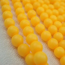 6mm Czech Round Glass Beads - Neon Orange