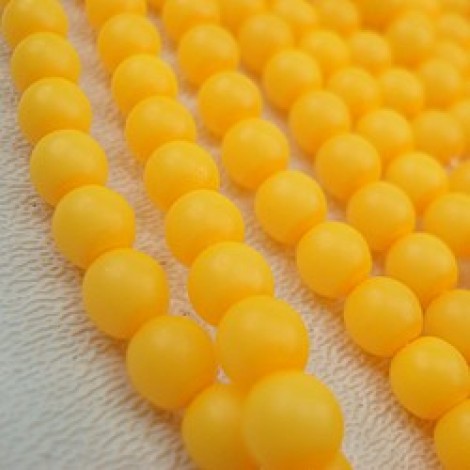 6mm Czech Round Glass Beads - Neon Orange - Pack of 20 6mm Czech Round Glass Beads - Neon Orange - Pack of 20