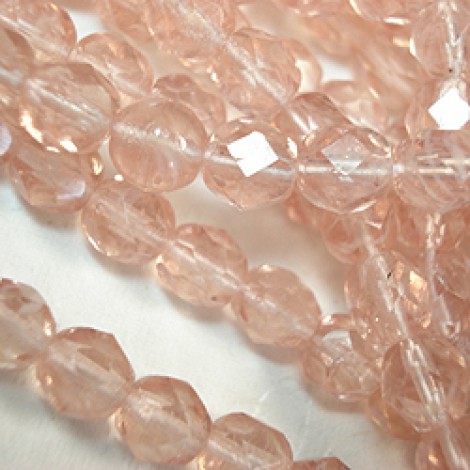6mm Czech Firepolish Beads - Hurricane Pink Passion - Pack of 20