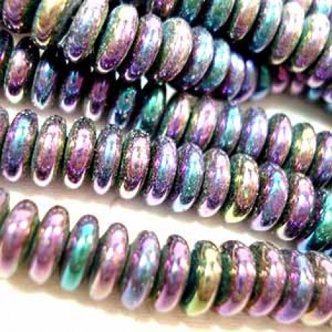 6mm Czech Glass Rondelles - Purple Iris - Pack of 20
