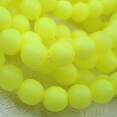 6mm Czech Round Glass Beads - Neon Yellow