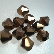 6mm Czech Preciosa Machine-Cut Crystal Bicones - Dk Bronze