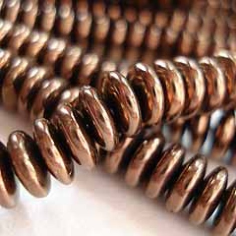 6mm Dark Bronze Czech Glass Rondelles - Pack of 20