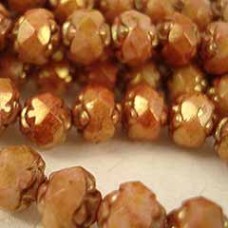 6mm Luster Opaque Rose/Gold Czech Rosebuds - Pack of 10
