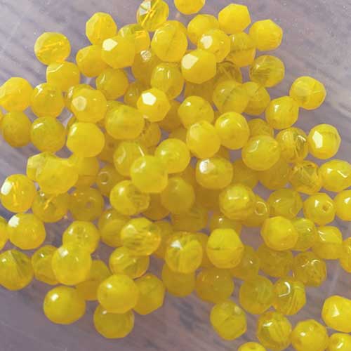 6mm-czech-fire-polish-glass-beads-milky-yellow-pack-of-20-czech