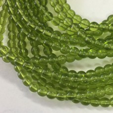 6mm Czech Round Glass Druk Beads - Olivine - Pack of 20