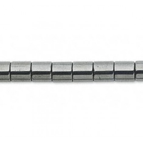 6x4mm Non-Magnetic Manmade Hematite Tube Beads - strand
