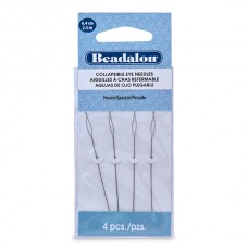2.5in (6.5cm) Beadalon Heavy Collapsible Eye Needles - 4 Pack