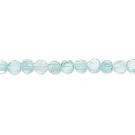 4mm Apatite Natural Flat Round Gemstone Beads - Strand