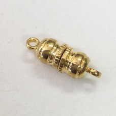 17x6mm Magnetic Gold Plated Double Ball Clasps - Pack of 2
