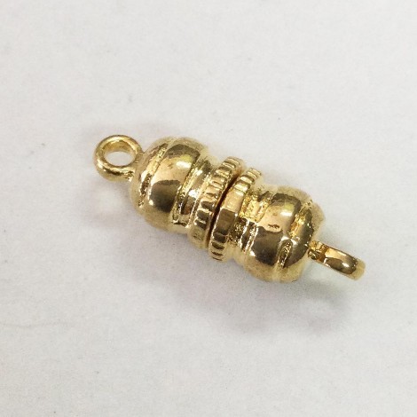 17x6mm Magnetic Gold Plated Double Ball Clasps - Pack of 2 17x6mm Magnetic Gold Plated Double Ball Clasps - Pack of 2
