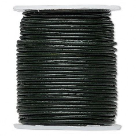 1.4-1.6mm Black Indian Leather Round Cord