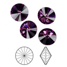 12mm Swarovski Rivoli Crystal Stone - Amethyst - Each
