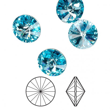 12mm Crystal Passions® Rivoli Crystal - Aquamarine - Pack of 2