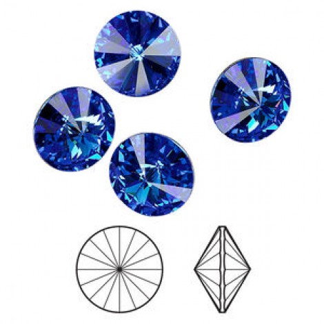 12mm Crystal Passions® 1122 Rivoli Crystal Stone - Sapphire - Pack of 2