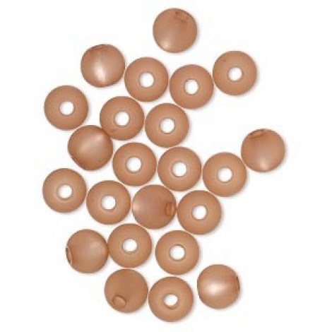6mm Cool Frost Resin Round Beads - Champagne
