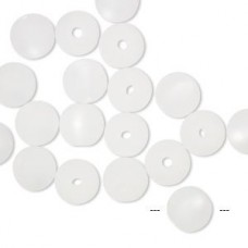 8mm Cool Frost Resin Round Beads - White - Pack of 5