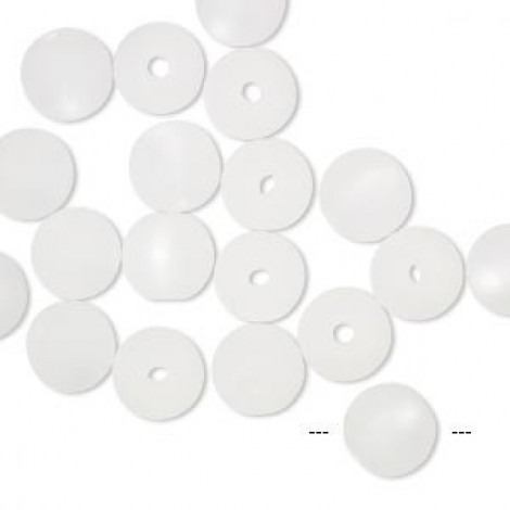 8mm Cool Frost Resin Round Beads - White - Pack of 5
