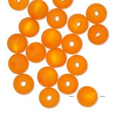 8mm Cool Frost Resin Round Beads - Orange
