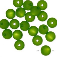 8mm Cool Frost Resin Round Beads - Green