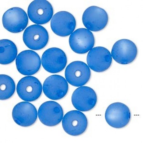 8mm Cool Frost Resin Round Beads - Blue