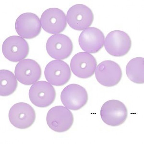8mm Cool Frost Resin Round Beads - Lavender