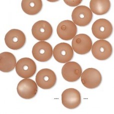 8mm Cool Frost Resin Round Beads - Champagne - Pack of 5
